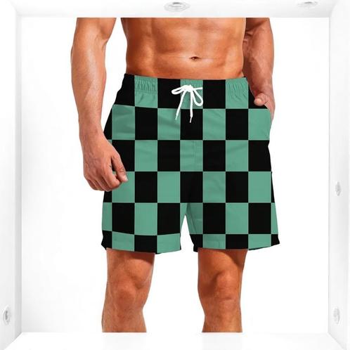Zwembroek short geblokt groen zwart L, Kleding | Heren, Badmode en Zwemkleding, Zwemshort, Maat 52/54 (L), Groen, Verzenden