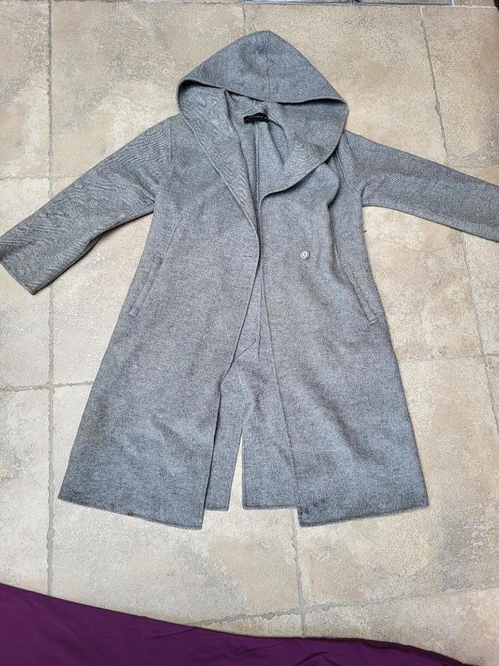 Merk Zara: mantel mt Medium (zie foto's), Kleding | Dames, Jassen | Winter, Gedragen, Maat 38/40 (M), Grijs, Ophalen of Verzenden
