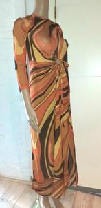 Lange jurk oranje bruin retro Stradivarius S of 36, Kleding | Dames, Jurken, Bruin, Nieuw, Ophalen of Verzenden, Maat 36 (S)