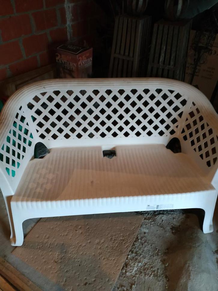 Tuinbank PVC wit Nieuw!, Tuin en Terras, Tuinbanken, Ophalen