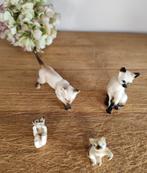 Siamese katten en kittens. Vintage, porselein Bone China, Ophalen of Verzenden, Gebruikt, Dier