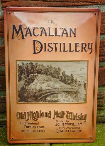 Metalen Reclamebord van Macallan Scotch Whisky in Reliëf beschikbaar voor biedingen