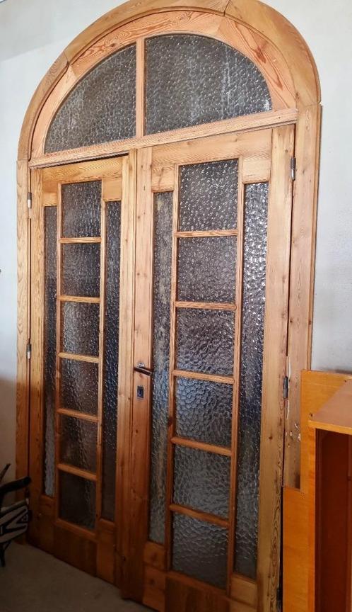 Antieke deuren, Doe-het-zelf en Bouw, Deuren en Vliegenramen, Zo goed als nieuw, Binnendeur, Glas, Hout, Ophalen
