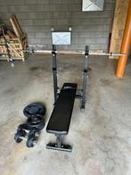 Halterbank met haltersets - nieuwprijs 345 euro, Sport en Fitness, Ophalen, Gebruikt, Buik, Halterset