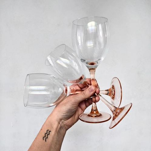 Luminarc roze wijnglazen, Huis en Inrichting, Keuken | Servies, Zo goed als nieuw, Glas of Glazen, Glas, Ophalen