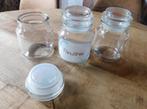 glazen pot x 27 - specerijen - keukenopslag - kurk, Gebruikt, Ophalen of Verzenden, Glas, Kom(men)