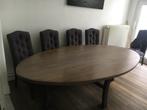 Eettafel + 8 stoelen, Huis en Inrichting, Tafels | Eettafels, Ophalen, Gebruikt, 100 tot 150 cm, 200 cm of meer