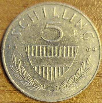 OOSTENRIJK 5 schilling 1969 KM#2889a FINE beschikbaar voor biedingen