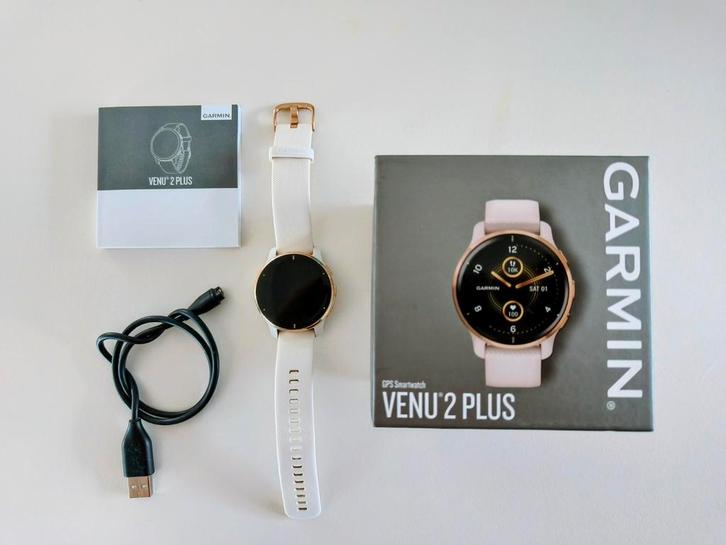 Garmin Venu 2 Plus - Doré crème, Bijoux, Sacs & Beauté, Montres de sport, Comme neuf, Distance, Bandage calorique, État, GPS, Battement de coeur