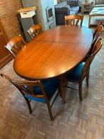 Tafel kerselaar - verlengbaar - met 6 stoelen, Huis en Inrichting, Ophalen, Gebruikt, 4 tot 6 stoelen