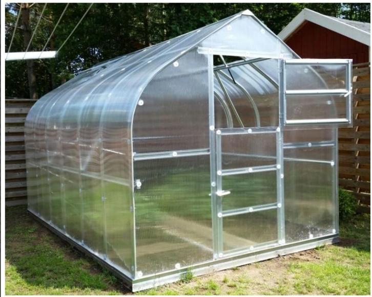 Serre 	Iris 2,5 x vanaf 2m 5m² 4 of 6 mm hobbykas tunnelkas, Tuin en Terras, Kassen, Nieuw, Kweekkas, Staal, Polycarbonaat, Verzenden