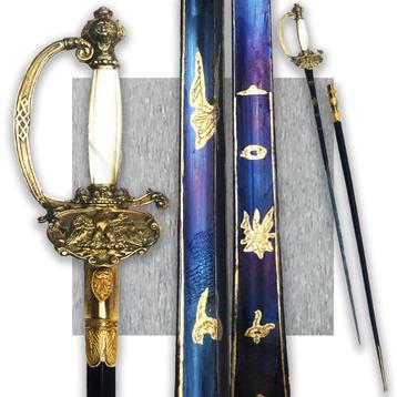🚨EMPIRE RARE Sword France BLUE & GOLD OFF. POEDERS EN SALPE beschikbaar voor biedingen