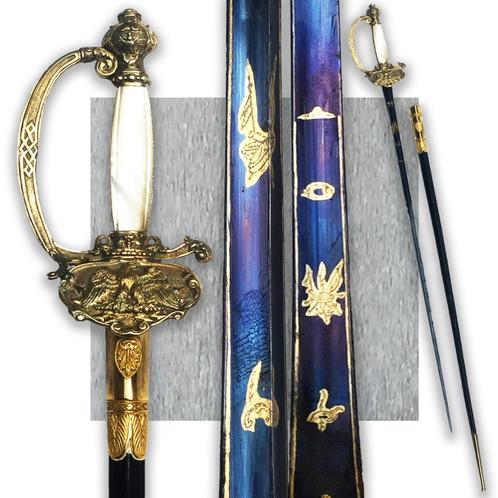 🚨EMPIRE RARE Sword France BLUE & GOLD OFF. POEDERS EN SALPE, Verzamelen, Militaria | Algemeen, Landmacht, Zwaard of Sabel, Verzenden