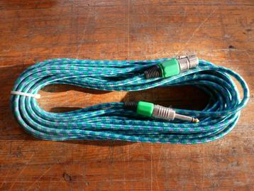 Cable XLR -> jack 10 Mt Mâle->Femelle Rouge bleu noir vert