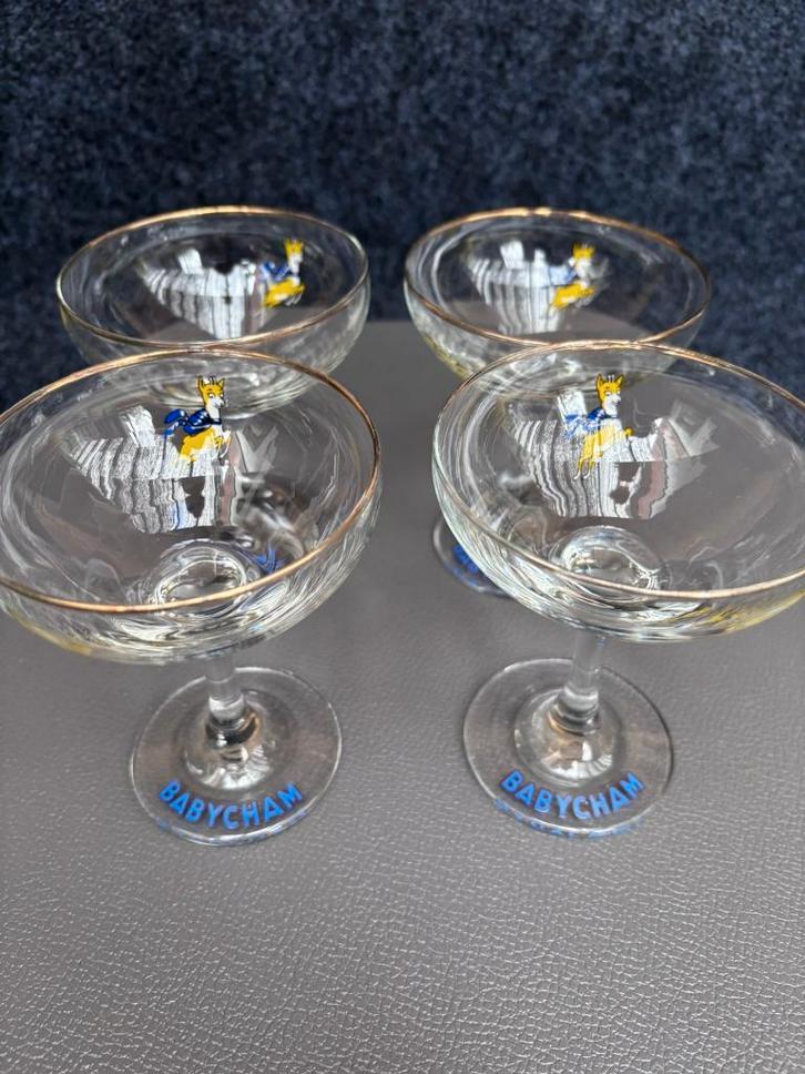 4 delige set champagne coupe glazen, Collections, Verres & Petits Verres, Comme neuf, Autres types, Enlèvement ou Envoi