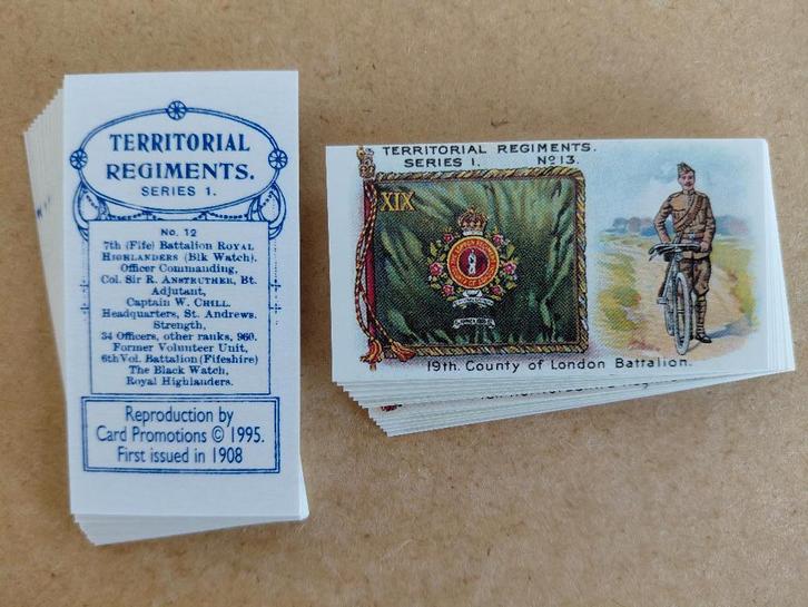 Territorial Regiments complete set 25 chromos REPRO, Collections, Objets militaires | Général, Armée de terre, Enlèvement ou Envoi
