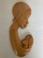 Afrikaanse Maria met Kind in hout gesneden (30 cm), Ophalen of Verzenden