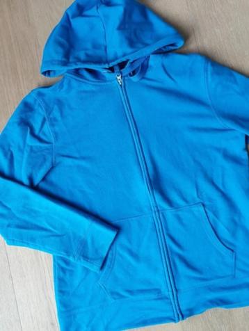 C&A : blauw turquoise vest met kap hoodie , sweatshirt mt L beschikbaar voor biedingen