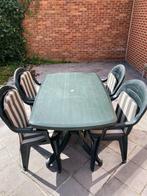 Tuintafel + tuinstoelen, Jardin & Terrasse, Tables de jardin, Synthétique, Enlèvement, Utilisé