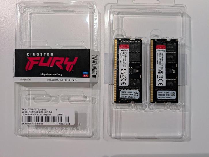 Kingston FURY Impact 64GB DDR5-5600 SODIMM Kit (2x32GB), Computers en Software, RAM geheugen, Zo goed als nieuw, Laptop, 64 GB