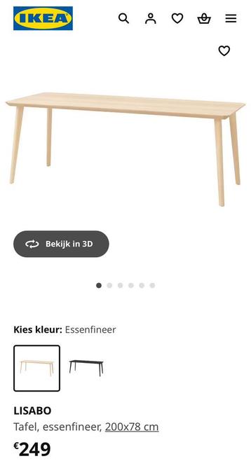 Tafel IKEA Lisabo - zo goed als nieuw - nwp 249 euro   beschikbaar voor biedingen