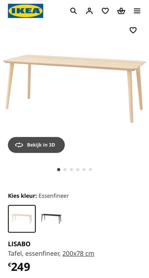 Tafel IKEA Lisabo - zo goed als nieuw - nwp 249 euro, Huis en Inrichting, Tafels | Eettafels, Zo goed als nieuw, 50 tot 100 cm