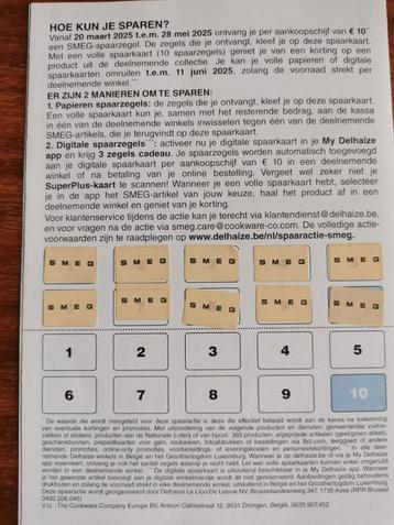 Smeg delhaize zegeltjes.  beschikbaar voor biedingen