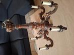 Lustre ancien en bois sculpté – 6 bras, Huis en Inrichting, Ophalen, Gebruikt, Hout