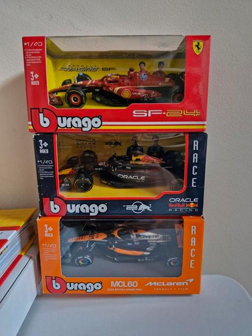 Set van 3 Formule 1 Bburago 1/43e, Hobby en Vrije tijd, Modelauto's | 1:43, Nieuw, Auto, Overige merken, Ophalen of Verzenden