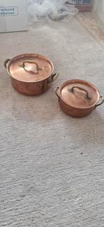 2 koperen potten, Huis en Inrichting, Keuken | Potten en Pannen, Ophalen, Zo goed als nieuw