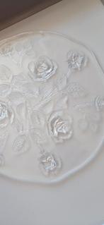 Vintage glazen taartschaal met een diameter van 34 cm, Antiek en Kunst, Ophalen