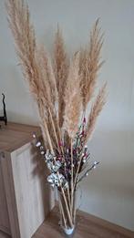 Hoge vaas met pampasgrassen, licht en kunstbloemen, Huis en Inrichting, Woonaccessoires | Droogbloemen, Ophalen