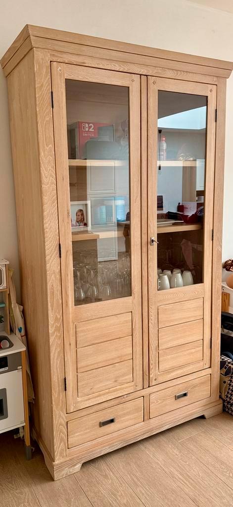 Dressoir en vitrinekast Henders & Hazel, Huis en Inrichting, Kasten | Buffetkasten, Zo goed als nieuw, Met deur(en), Eikenhout