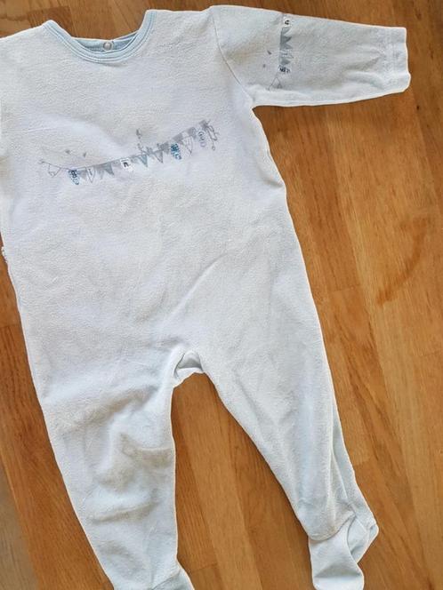 PETIT BATEAU - Pyjama bleu + guirlande - T.18 mois/81cm, Kinderen en Baby's, Babykleding | Maat 80, Gebruikt, Jongetje of Meisje