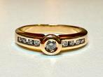 Prachtige geel gouden ring met diamanten / maat 19,5mm, 19 tot 20, Geel, Ophalen of Verzenden, Dame of Heer