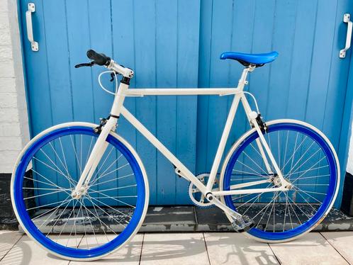 Fixie Fiets FabricBike White & Blue, Fietsen en Brommers, Fietsen | Racefietsen, Gebruikt, Heren, Overige merken, Minder dan 10 versnellingen