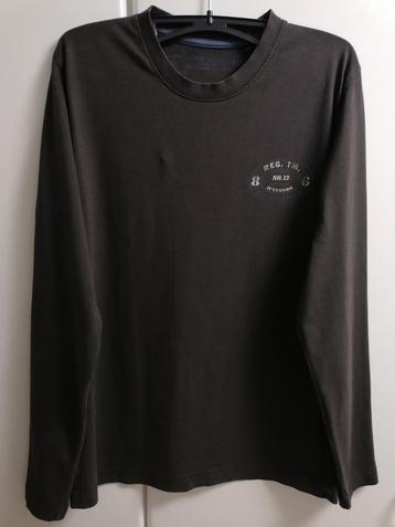 Donkergrijze T-shirt met lange mouwen van Cottonfield, S beschikbaar voor biedingen
