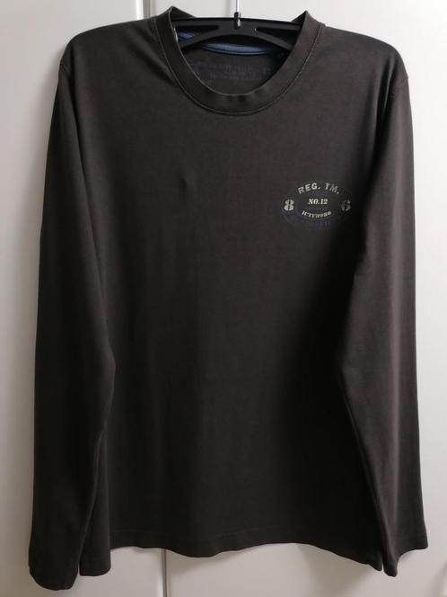 Donkergrijze T-shirt met lange mouwen van Cottonfield, S, Kleding | Heren, T-shirts, Zo goed als nieuw, Ophalen of Verzenden