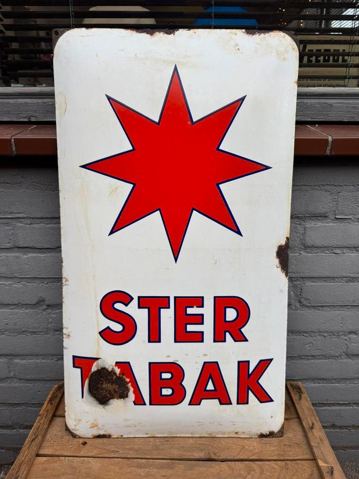 SterTabak emaille reclamebord, Verzamelen, Merken en Reclamevoorwerpen, Gebruikt, Reclamebord, Ophalen of Verzenden