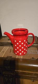 Vintage retro schenkkannetje rood met wit, Ophalen of Verzenden