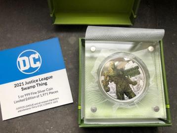 KOOPJE - 2021 Niue - Swamp Thing - 1 oz proof silver coloure, Enlèvement ou Envoi, Argent