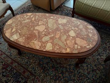 Table basse ancienne plateau marbre – style Louis XV beschikbaar voor biedingen