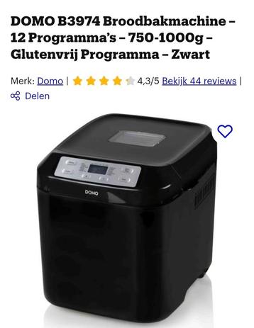 Domo Broodbakmachine B3974 beschikbaar voor biedingen