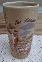 Vintage Franse gres vaasje, herder op stelten & schaapjes, Enlèvement ou Envoi