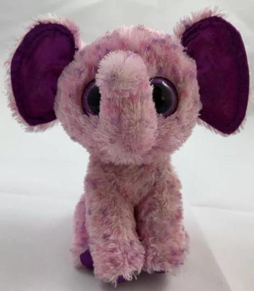 Ty Beanie Boos Eva Olifant glitterogen pluche knuffel 15 cm, Kinderen en Baby's, Speelgoed | Knuffels en Pluche, Zo goed als nieuw