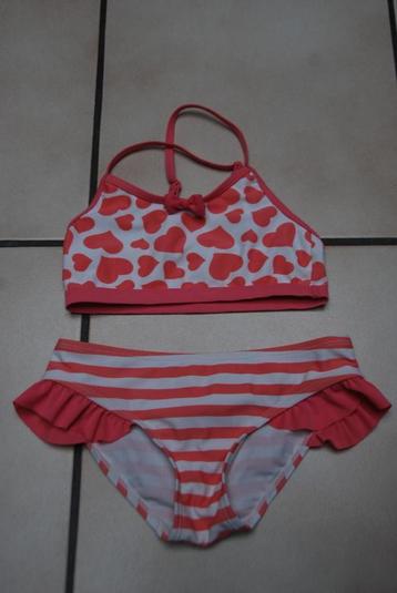 Bikini - Roze-wit badpak T122/128 of 7/8 jaar TB beschikbaar voor biedingen