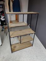 Industrieel houten rek met stalen frame – stevig, Ophalen, Gebruikt