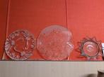 glazen schotels set van drie, Ophalen of Verzenden, Overige stijlen, Glas, Schaal of Schalen