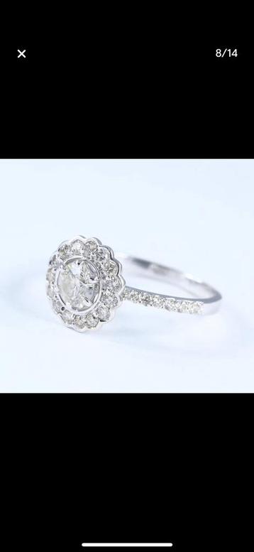 18kt wit gouden ring met 30 echte diamanten met certificaat  beschikbaar voor biedingen