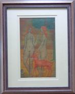 JOS WILS / NAAKTE VROUWEN / ORIGINEEL WERK / 45x36cm / KADER, Antiek en Kunst, Kunst | Schilderijen | Modern, Ophalen of Verzenden